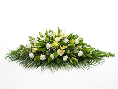 Casket Spray (Classic Green and White)